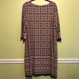 WISP Woman Jersey Dress Black/Orange Print Sz 20W
